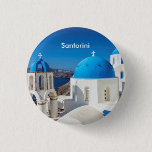 Santorini Greece Pinback Button