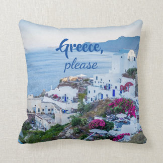 Santorini/ Greece Please / Personalized Throw Pillow