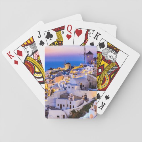 Santorini Greece Poker Cards
