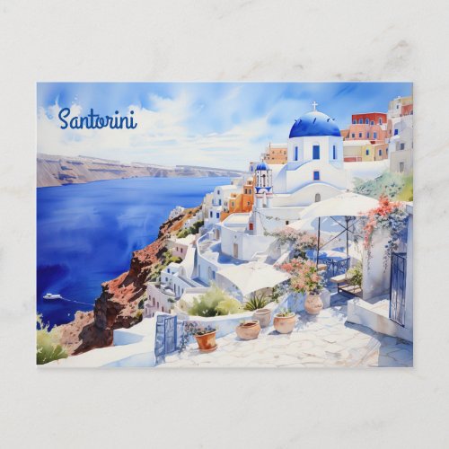 Santorini Greece Postcard