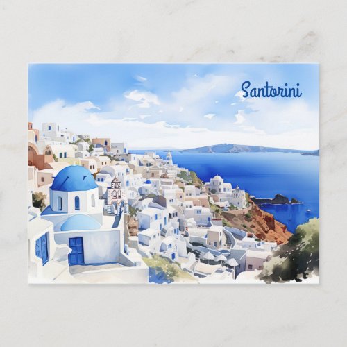 Santorini Greece Postcard