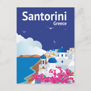 Santorini Greece Postcard