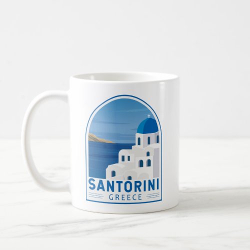 Santorini Greece Retro Vintage  Coffee Mug