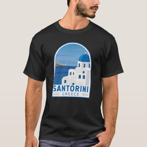 Santorini Greece Retro Vintage  T_Shirt