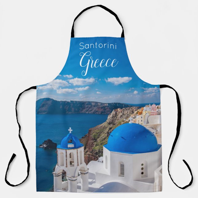 Santorini Greece Scenic Kitchen Apron (Front)