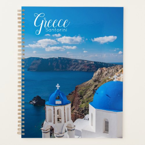 Santorini Greece Scenic Planner Spiral Notebook