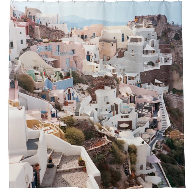 SANTORINI GREECE SHOWER CURTAIN (Front)