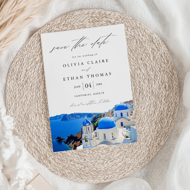 Santorini Greece Skyline Destination Wedding Save The Date (Creator Uploaded)