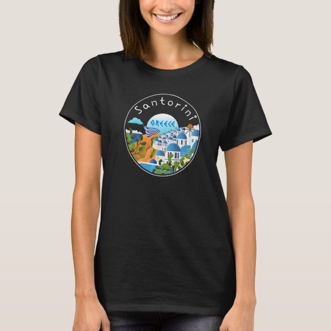 Santorini Greece Souvenir  3 T-Shirt (Front)