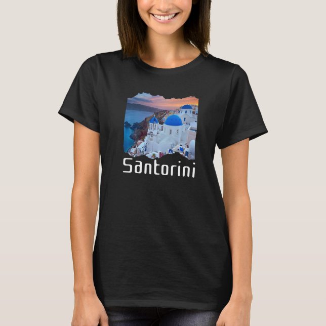 Santorini Greece Souvenir  8 T-Shirt (Front)