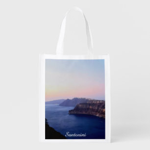 Santorini Greece Souvenir Reusable Grocery Bag