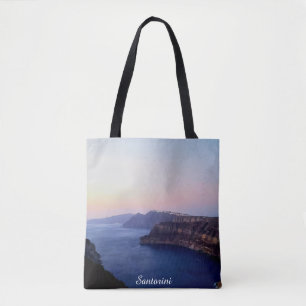 Santorini Greece Souvenir Sunset Tote Bag