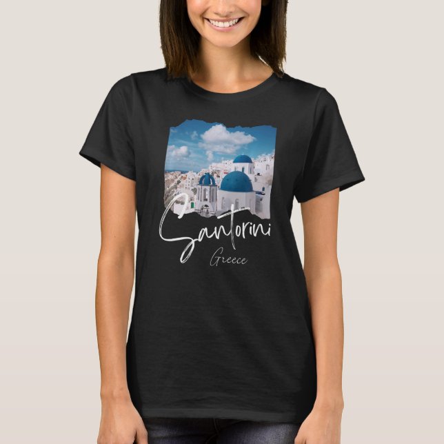 Santorini Greece Souvenir T-Shirt (Front)
