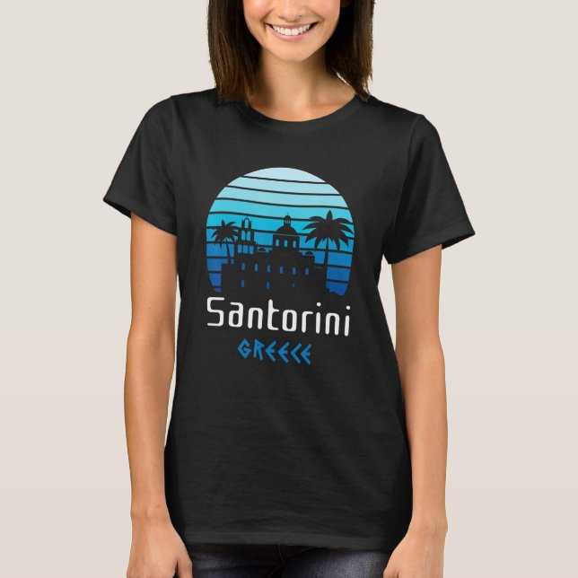 Santorini Greece Souvenir T-Shirt (Front)
