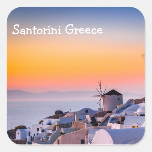 Santorini Greece Square Sticker