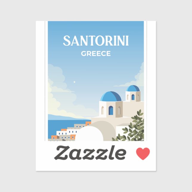 Santorini Greece Sticker (Sheet)