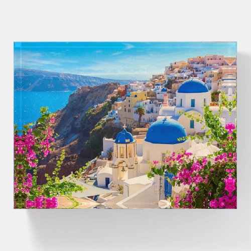 Santorini Greece stylized Paperweight