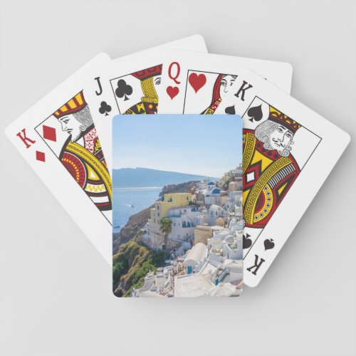 Santorini Greece _  sunny_summer day in Santorini Poker Cards