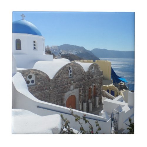 Santorini Greece Tile