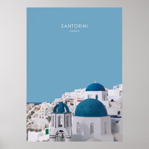 Santorini Greece Travel Artwork Poster