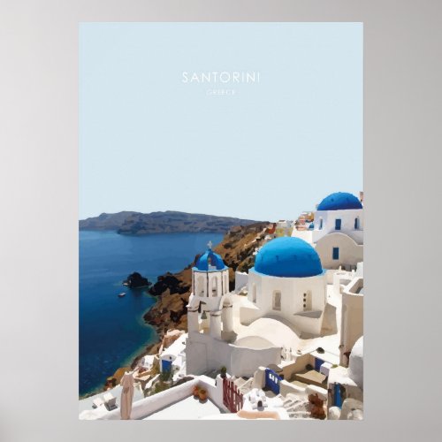 Santorini Greece Travel Artwork Poster