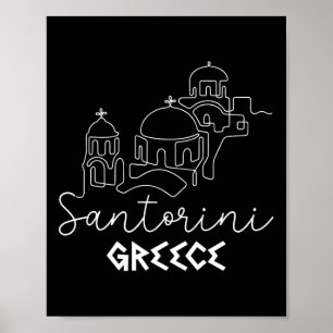 Santorini Greece Travel Destination Summer Family Poster