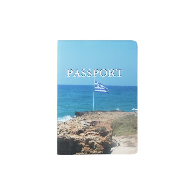 Santorini Greece travel Passport Holder (Front)
