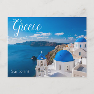 Santorini Greece Travel Postcard