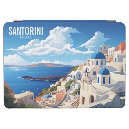 Santorini Greece Travel Poster iPad Air Cover