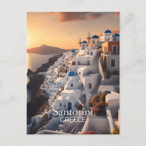 Santorini Greece Unforgettable Vacation Paradise Holiday Postcard
