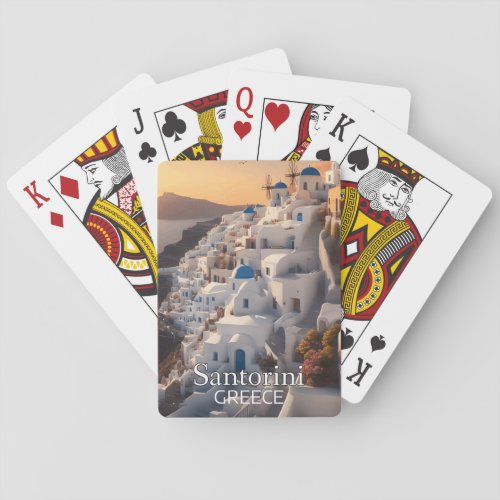 Santorini Greece Unforgettable Vacation Paradise Poker Cards