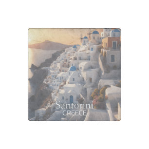Santorini, Greece: Unforgettable Vacation Paradise Stone Magnet