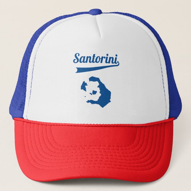 Santorini Greece Vacations Travel Holiday Trucker Hat (Front)