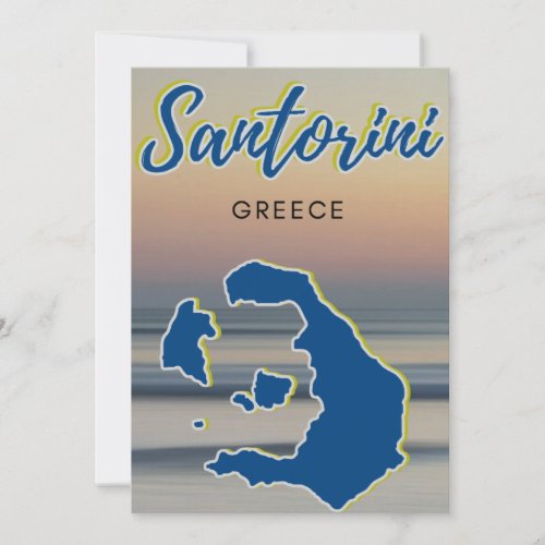 Santorini Greece Vacations Travel  Invitation