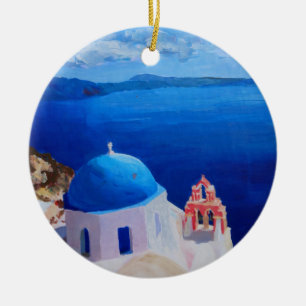 Santorini, Greece - View from Oia Ceramic Ornament