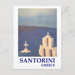 Santorini Greece view from Oia Vintage style Postcard