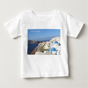 Santorini, Greece, Village-Oia, Photography, Blue Baby T-Shirt