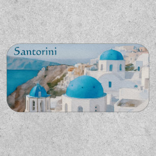 Santorini, Greece village with blue domes Patch