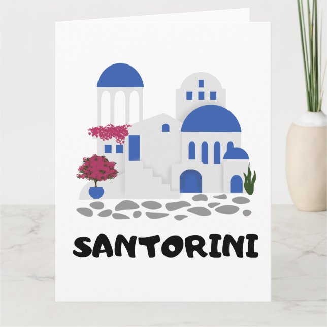 Santorini Greece Vintage Card (Front)