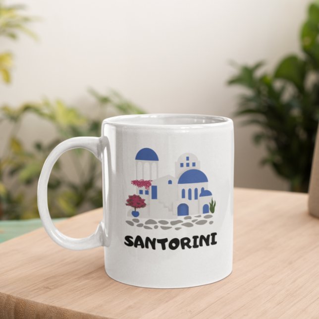 Santorini Greece Vintage Travel Coffee Mug (Santorini Greece Vintage Travel Coffee Mug)