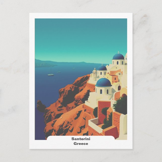 Santorini, Greece: Vintage Travel  Postcard (Front)