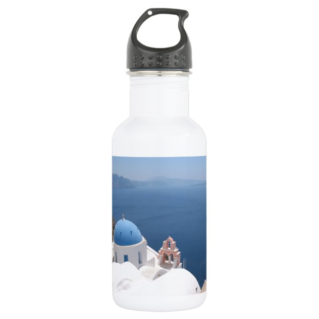 Santorini Greece Water Bottle (Front)