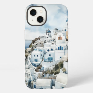 Santorini Greece Watercolor iPhone 13 Case