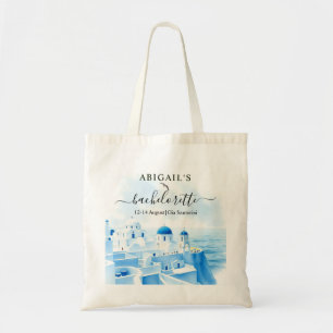 Santorini Greece watercolor landscape bachelorette Tote Bag
