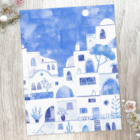 Santorini Greece Watercolor Painting
