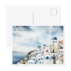 Santorini Greece Watercolor