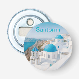 Santorini, Greece, with blue domes Bottle Opener