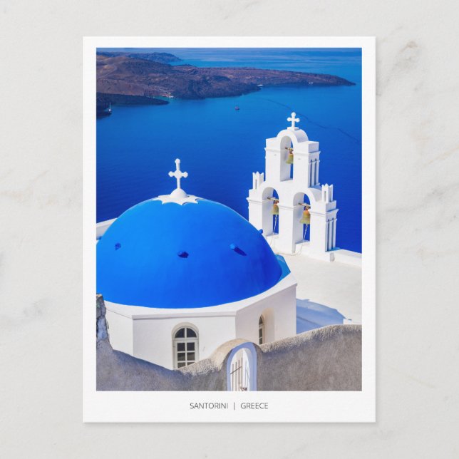 Santorini Greek church in Firostefani, Greece Holiday Postcard (Front)