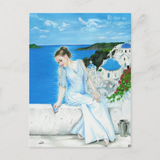Santorini Greek Goddess Postcard