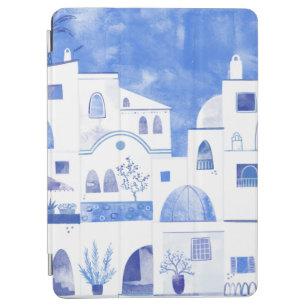Santorini Greek Island Watercolor iPad Air Cover